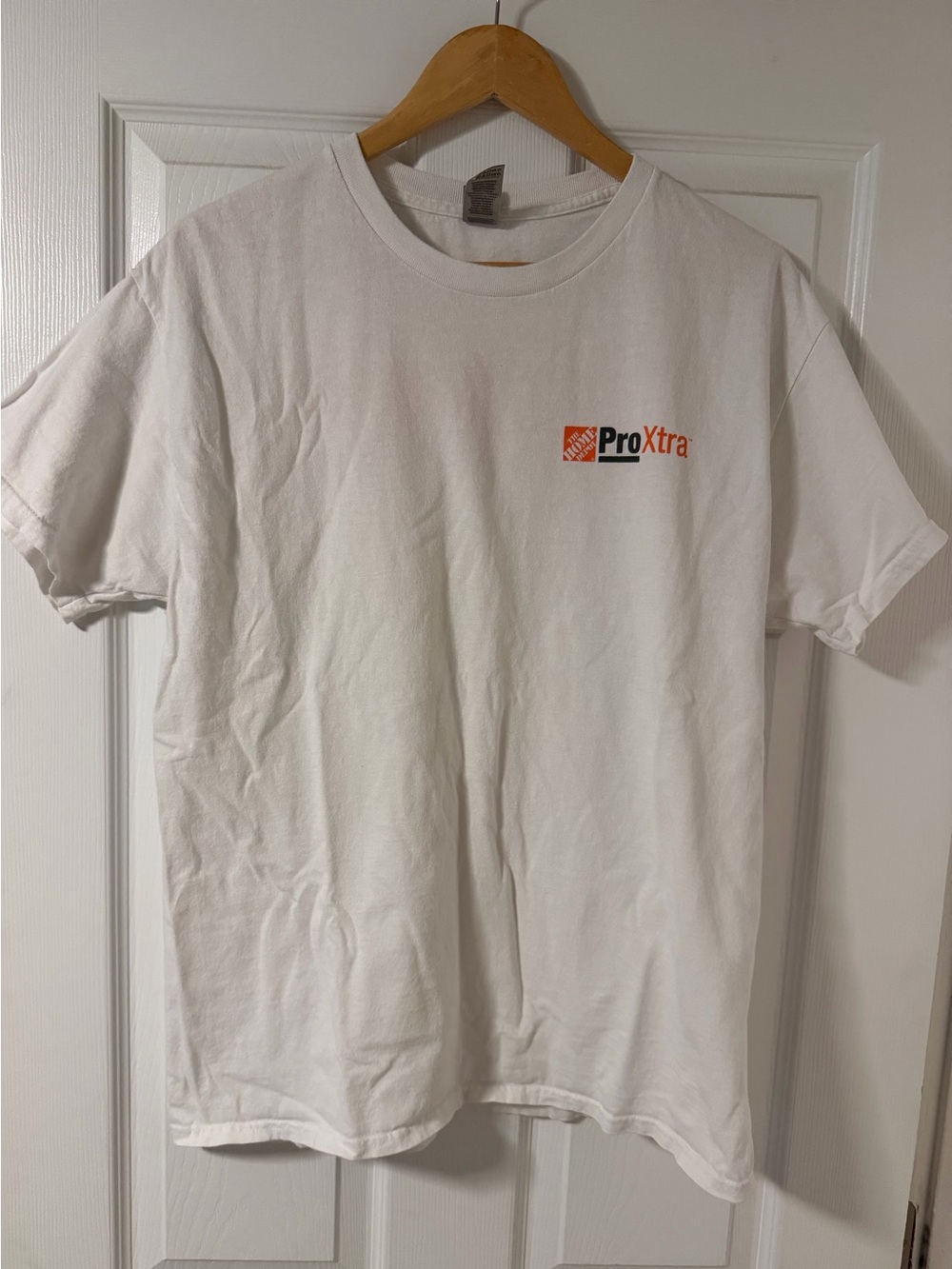 Home Depot large  ProXtra Men’s White Short-Sleeve Logo Tee behr paint